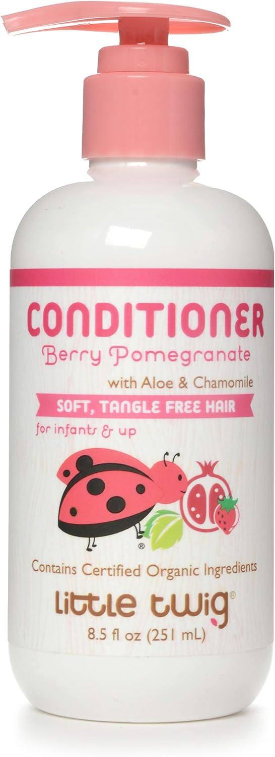 Little Twig Detangling Conditioner, Natural Conditioner with Plant Derived Formula, Hair Conditioner with Essential Oils and Extracts, Suitable for Whole Family, Berry Pomegranate, 8.5 fl oz