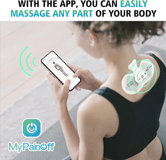 Easy@Home Wireless TENS Unit with APP Remote Control: Back Pain Relief Muscle Stimulator Massager | Powered by MyPainOff App iOS & Android App | Pain Therapy Management EHE015BLE