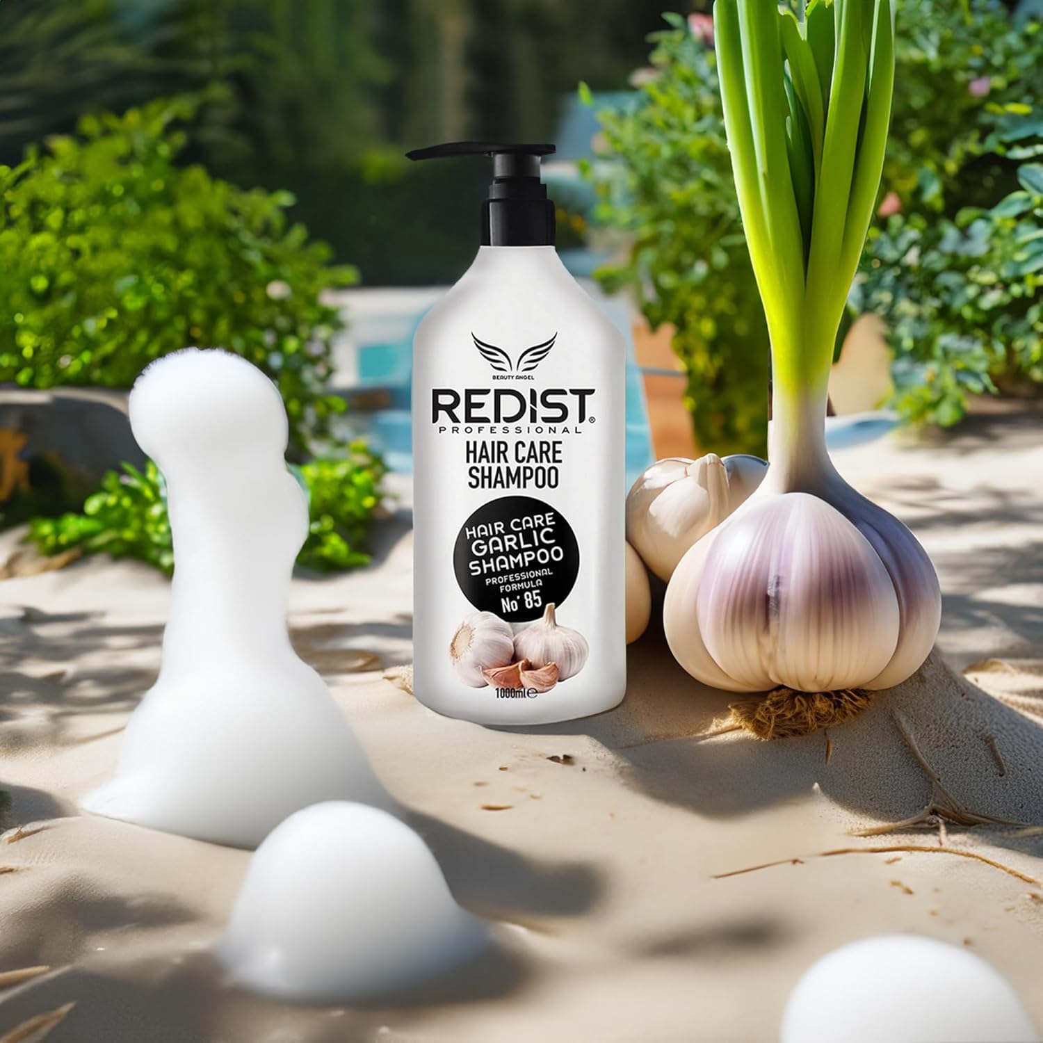 Redist Garlic Hair Shampoo 1000Ml | Prevents Hair Loss, Strengthens And Nourishes Hair | For Fragile Dry Damaged Hair | Natural Ingredients | Floral Scent | For Men And Women Shampoo