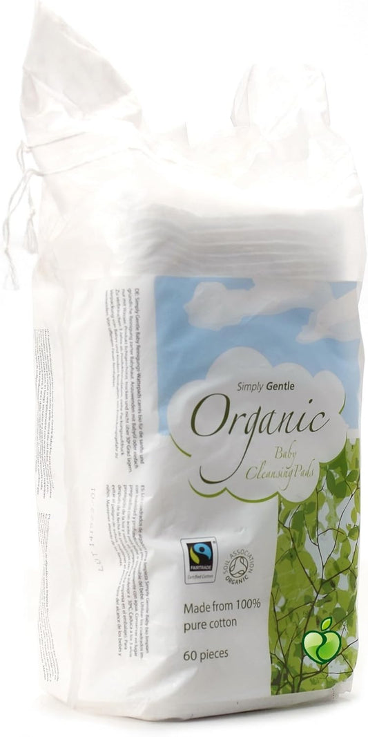 (Pack Of 10) Organic Fairtrade Cotton Baby 60 Rectangular Pads | SIMPLY GENTLE