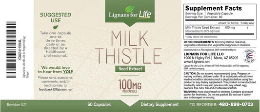 Lignans For Life Milk Thistle Seed Extract Herbal Supplement for Dogs, 100mg - 60 Vegetarian Capsules, Canine Liver Health, Natural Milk Thistle Supplement, Liver Supplement, Liver Support Supplement : Health & Household