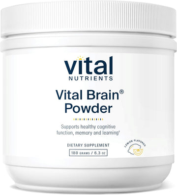 Vital Nutrients Vital Brain Powder | Phosphatidylserine, Acetyl-L-Carnitine Brain Supplement | Nootropic | Healthy Cognitive Function, Memory, Learning* | Gluten, Dairy, Soy Free | Lemon | 150G