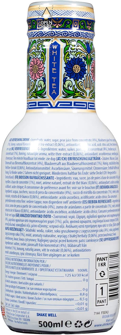 Arizona Blueberry White Tea, 500 Ml, Pack Of 6