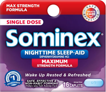 Sominex Nighttime Sleep-Aid, Safe And Effective, Non-Habit Forming, Original Formula Tablets, Blue, 32 Count