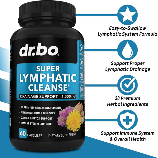 Lymphatic Drainage Supplements Pills - Lymphatic Support Total Herbal Cleanse Products Echinacea, Ginger, Dandelion, Red Root & Red Clover Supplement - Lymph Node Detox Cleanse Lymph System Drainage