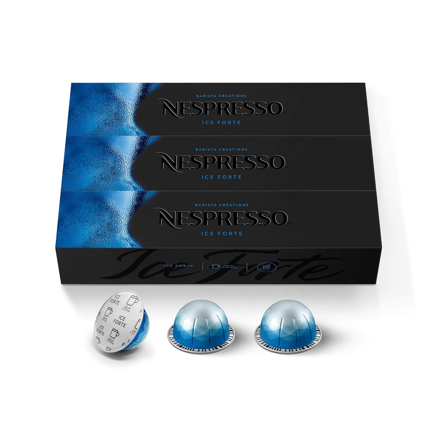 Nespresso Capsules Vertuo, Ice Forte, 30-Count Espresso Coffee Pods, Brews 7.77 Fl. Oz