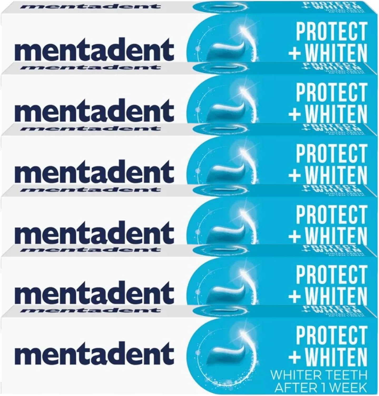 Mentadent Protect + Whiten Toothpaste 75Ml, Family Protection, 10X Stronger Teeth | With Fluoride And Calcium | Whiter Teeth After 1 Week | Click ' ' To Make Your Bulk Buy!