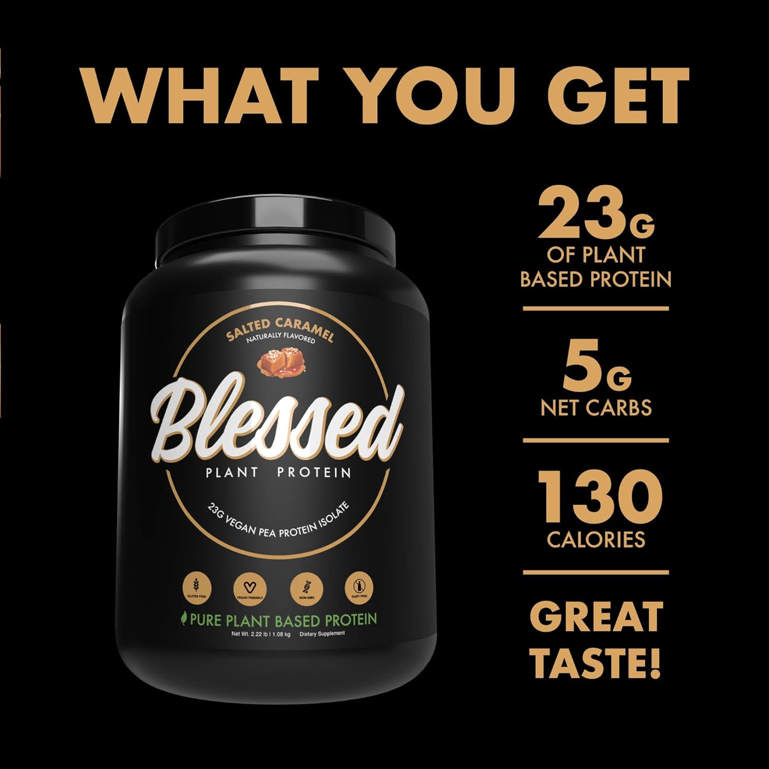 Blessed Vegan Protein Powder - Plant Based Protein Shake Meal Replacem