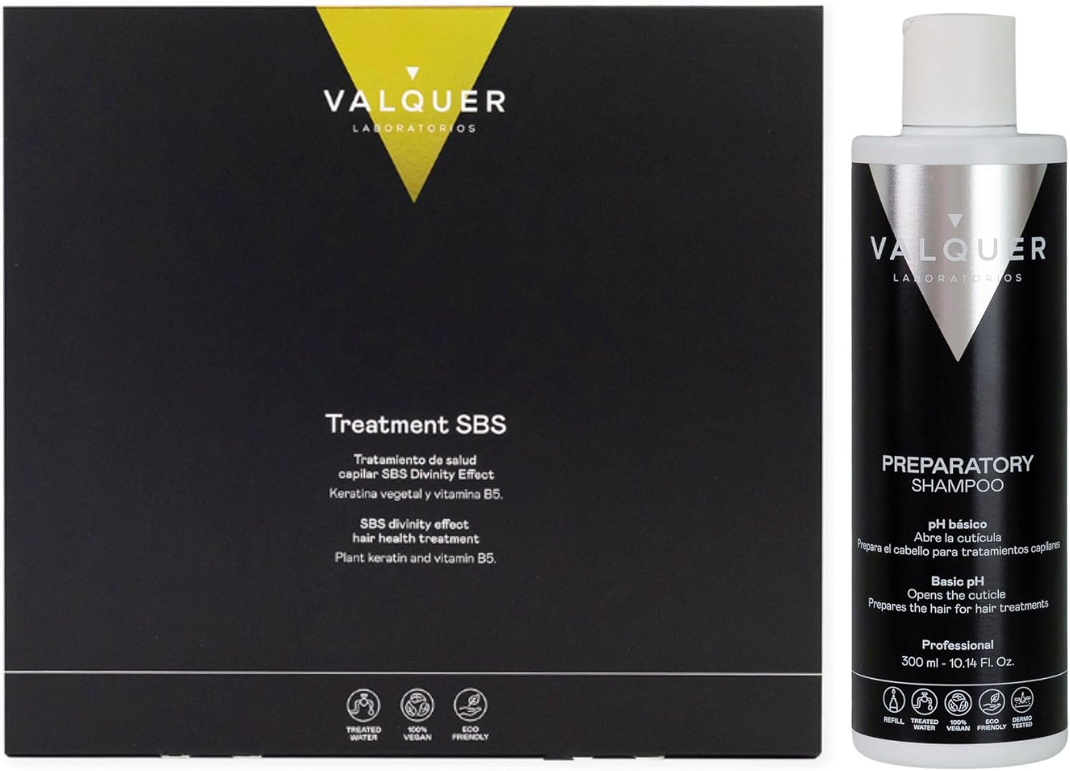 Valquer Professional Hair Treatment (Sbs) + Shampoo: Damaged Hair, Anti-Frizz, Hair Regenerator, Hair Health. Extra Deep Hydration