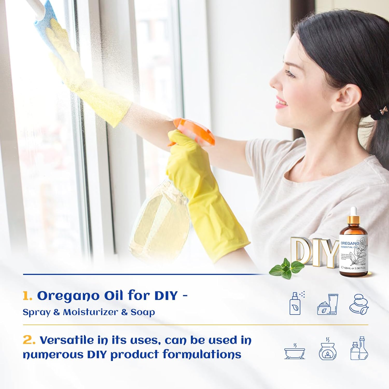 HIQILI Oregano Essential Oil (100ML), 100% Pure Natural Oregano Oil for Diffuser, Cleaning - 3.38 Fl Oz : Health & Household