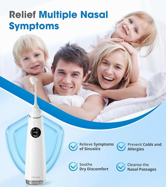 Nasal Irrigation System, Electric Sinus Cleaner Neti Pot Machine With 6 Tips,4 Modes For Sinus Rinse, Nasal Irrigator With 40 Nasal Saline Packets (1 Pack)