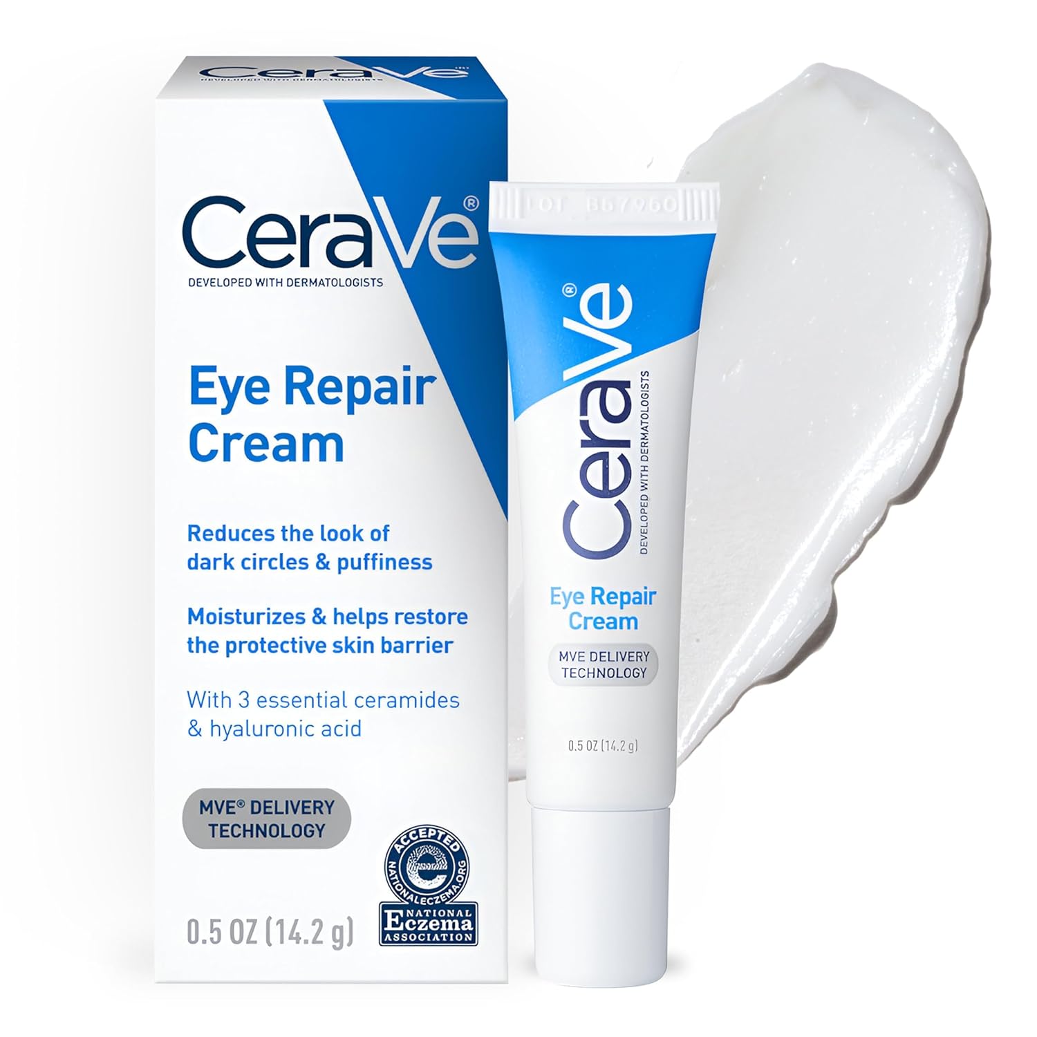 Cerave Eye Repair Cream | Under Eye Cream For Puffiness And Bags Under Eyes | Hyaluronic Acid + Niacinamide + Marine Botanical Complex | Hydrating Eye Cream | Oil Free & Opthalmologist Tested