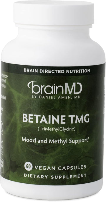 Dr Amen Brainmd Betaine Tmg - 60 Capsules - Mood & Methyl Support - Gluten Free - 30 Servings