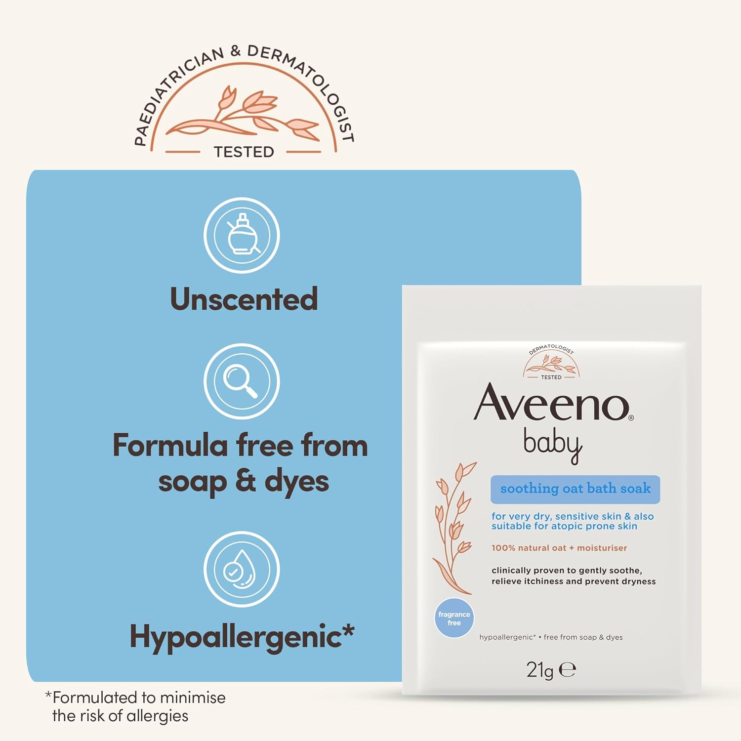 AVEENO® Baby Soothing Oat Bath Soak 5 x 21g sachets : Amazon.co.uk: Baby Products