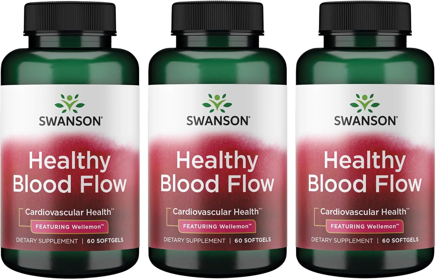 Swanson Healthy Blood Flow - Featuring Wellemon 60 Sgels 3 Pack