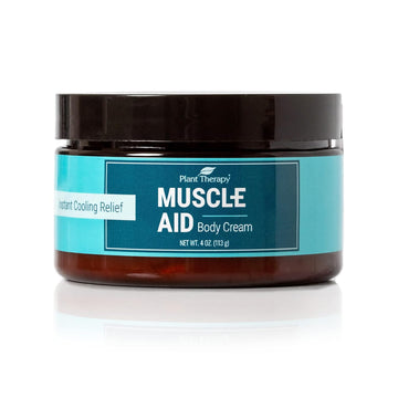 Plant Therapy Muscle Aid Body Cream 4 oz Soothes Muscles, Refreshing &