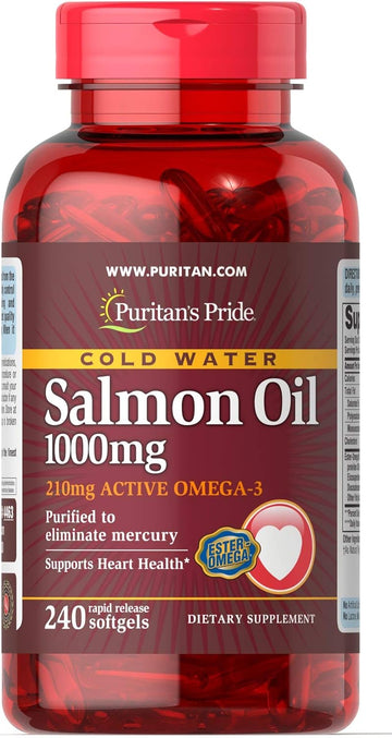Puritan'S Pride Omega-3 Salmon Oil(210 Mg Active Omega-3), 1.1000 Mg, 240 Count