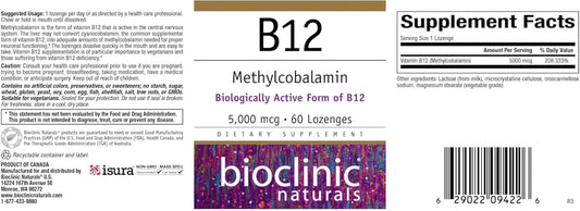 Bioclinic Naturals - B12 Methylcobalamin 5000 Mcg 60 Loz