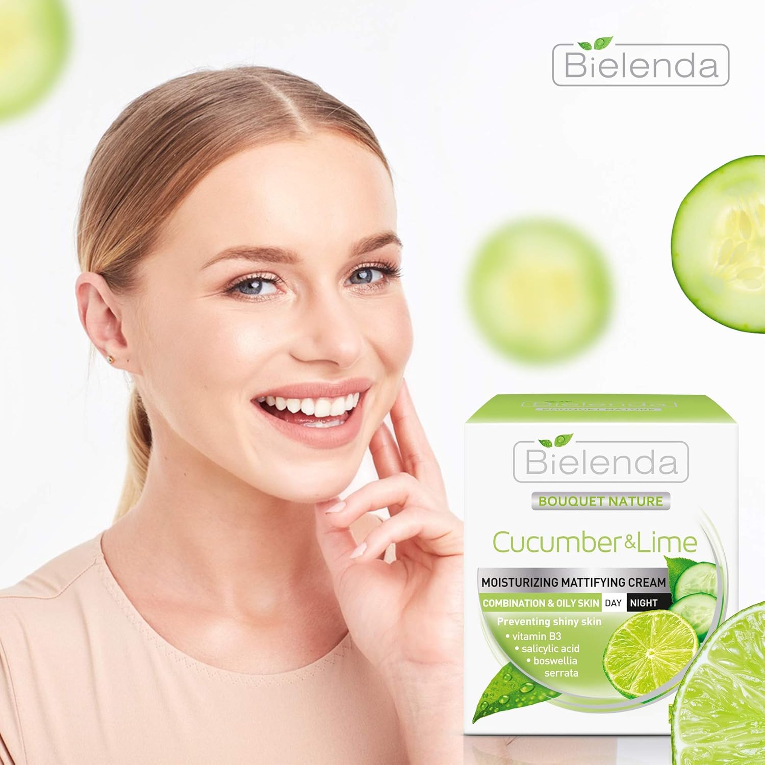Bielenda Bouquet Nature Cucumber and Lime Day / Night Mattifying Face Cream for Combination and Oily Skin : Amazon.co.uk: Beauty