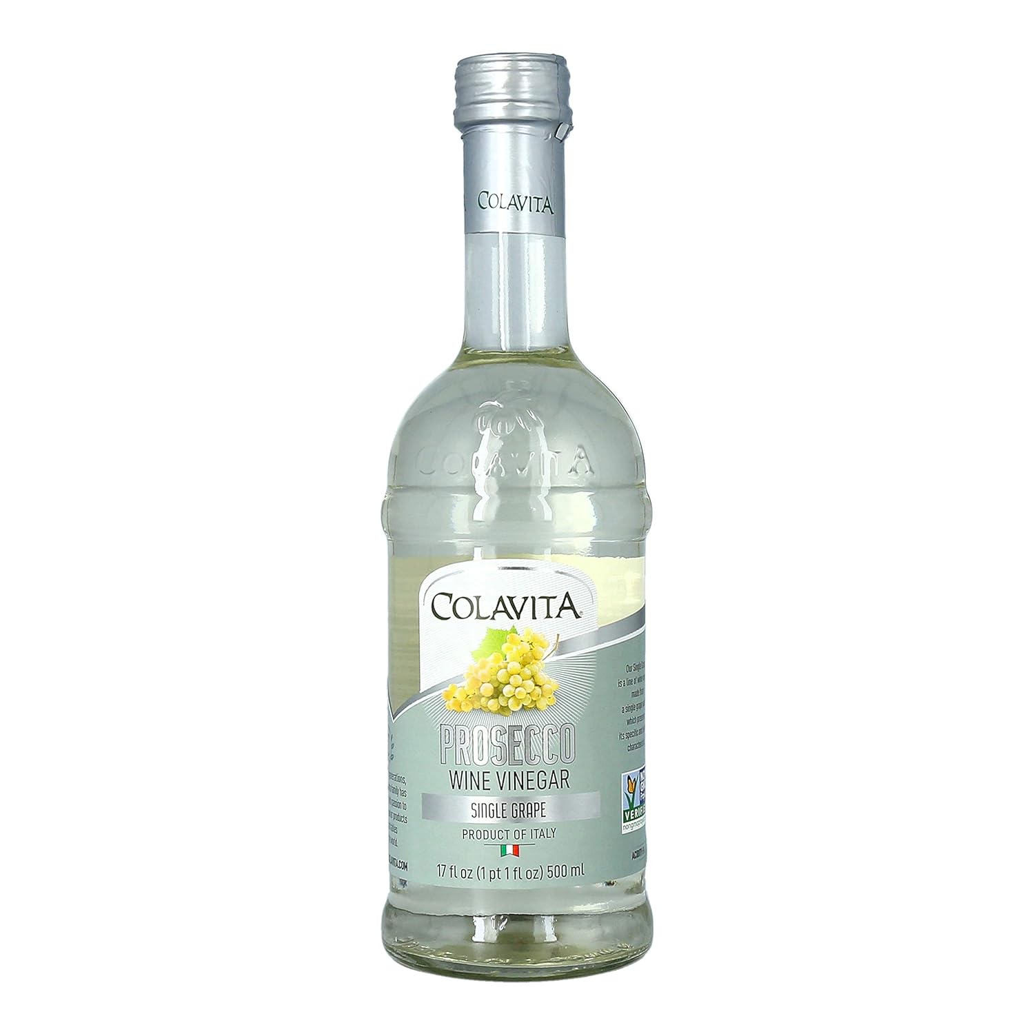 Colavita Wine Vinegar - Prosecco White Wine Vinegar, Non GMO, 17 Ounces