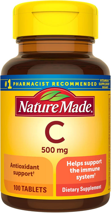 Nature Made Vitamin C 500 Mg, Dietary Supplement For Immune Support, 100 Tablets, 100 Day Supply