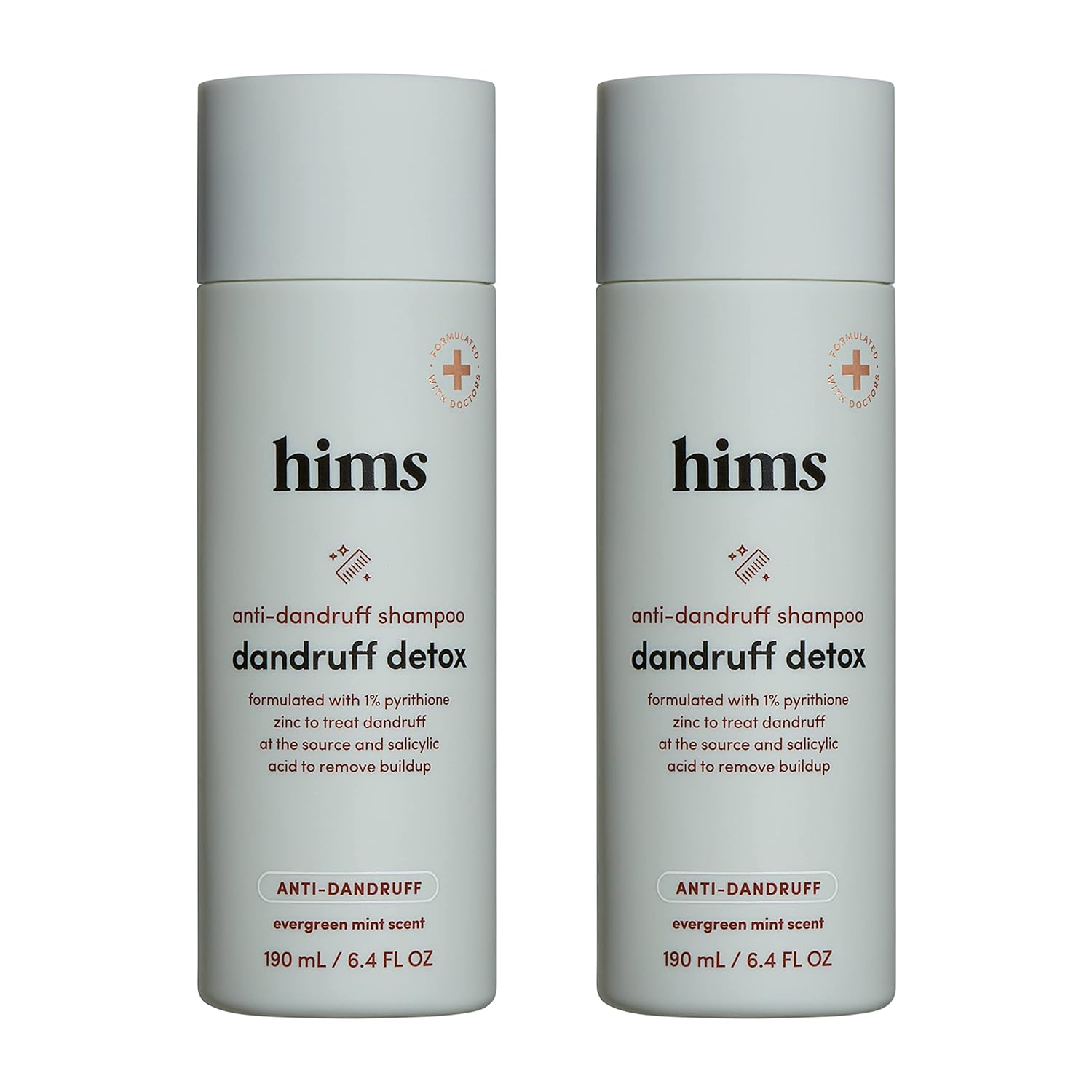 Hims Dandruff Detox Shampoo - Dermatologist Formulated Dry Scalp & Dandruff Shampoo - For Dry, Oily, Itchy, Flaky Scalp - Anti Dandruff Shampoo with 1% Zinc Pyrithione, Argan Oil & Avocado Oil - 2 x 6.4 fl oz