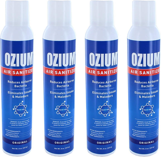 Ozium Air Sanitizer Reduces Airborne Bacteria Eliminates Smoke & Malodors 8oz Spray Air Freshener, Original (4-Pack) : Health & Household