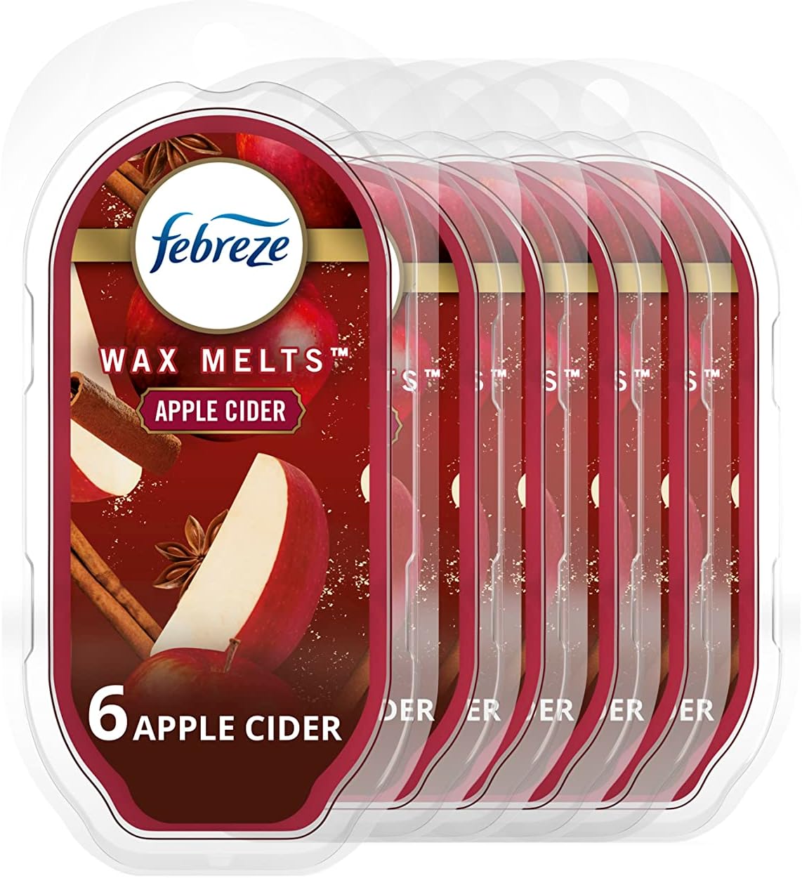 Febreze Odor-Fighting Wax Melts Air Freshener Refills, Apple Cider, 6 Count, 2.5oz Each