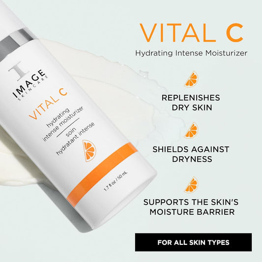 Image Skincare, Vital C Hydrating Intense Moisturizer, Face Lotion For Dry Skin With Hyaluronic Acid And Shea Butter, 1.7 Fl Oz