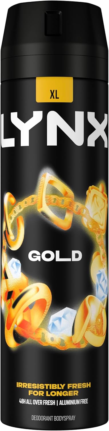 Lynx Gold Bodyspray 48 Hours Of Odour-Busting Zinc Tech Deodorant To Finish Your Style 6X 200 Ml