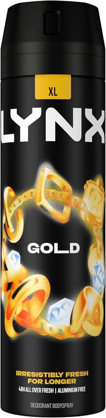 Lynx Gold Bodyspray 48 Hours Of Odour-Busting Zinc Tech Deodorant To Finish Your Style 6X 200 Ml