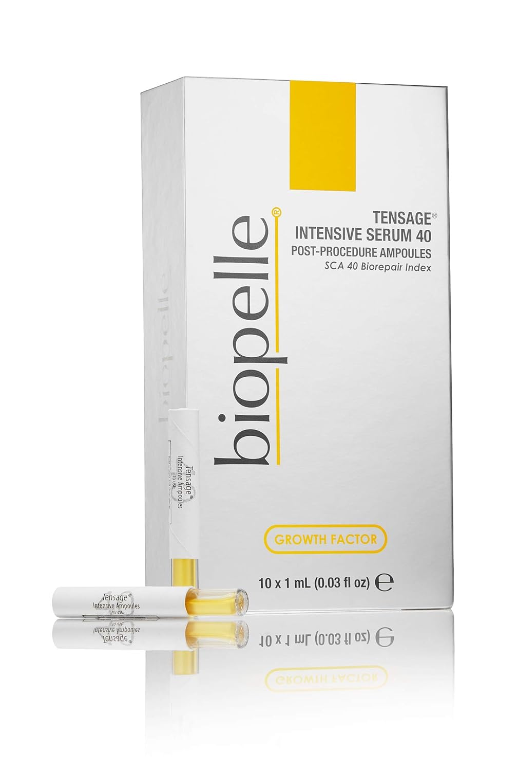Biopelle Tensage Growth Factor Intensive Serum 40 Post-Procedure Or Intensive Boost Ampoules With Sca 40 Biorepair Index, 10 Count