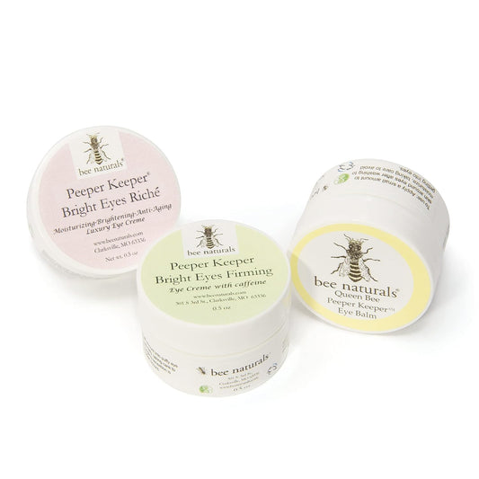 Bee Naturals Peeper Keeper Trio Eye Care, The Best Gift Set For Eye Wrinkles, Puffy Eyes, And Crowfeet