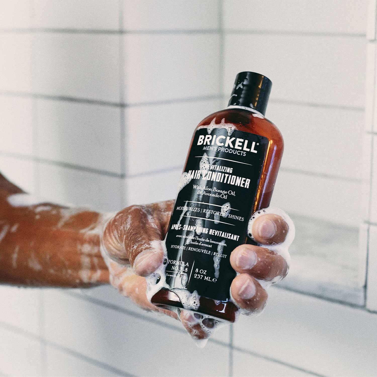 Brickell Men's Revitalizing Hair Conditioner for Men, Natural and Organic Nourishing Hair Conditioner, Restores Shine and Moisture, 8 Ounce, Scented, New Formula : Beauty & Personal Care