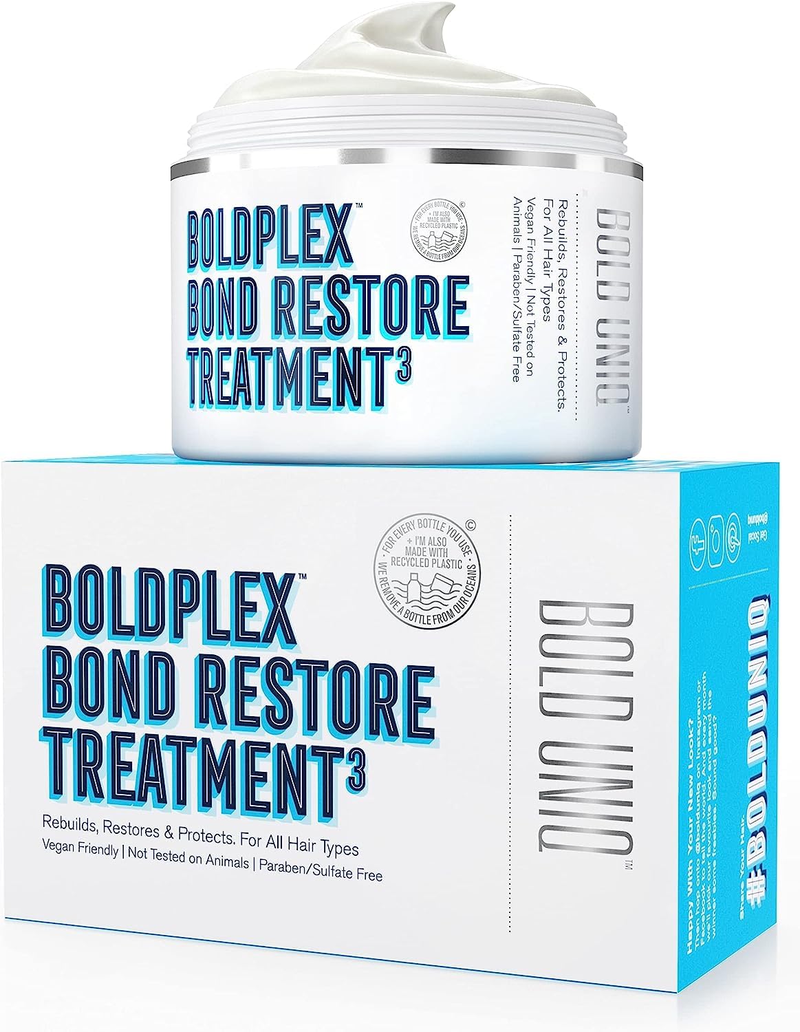 Boldplex 3 Hair Mask - Deep Conditioner & Protein Treatment For Dry, Damaged Hair - Includes Rosemary Oil For Hair Growth - Helps Repair & Nourish Curly, Bleached, Or Frizzy Hair - 6.76 Fl Oz