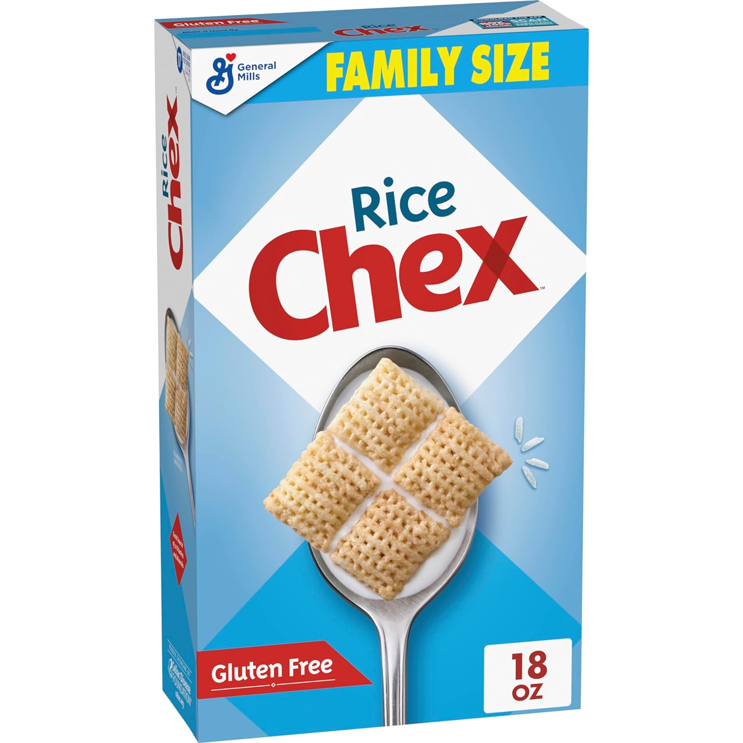 Rice Chex Gluten Free Breakfast Cereal, Made with Whole Grain, Family Size, 18 oz