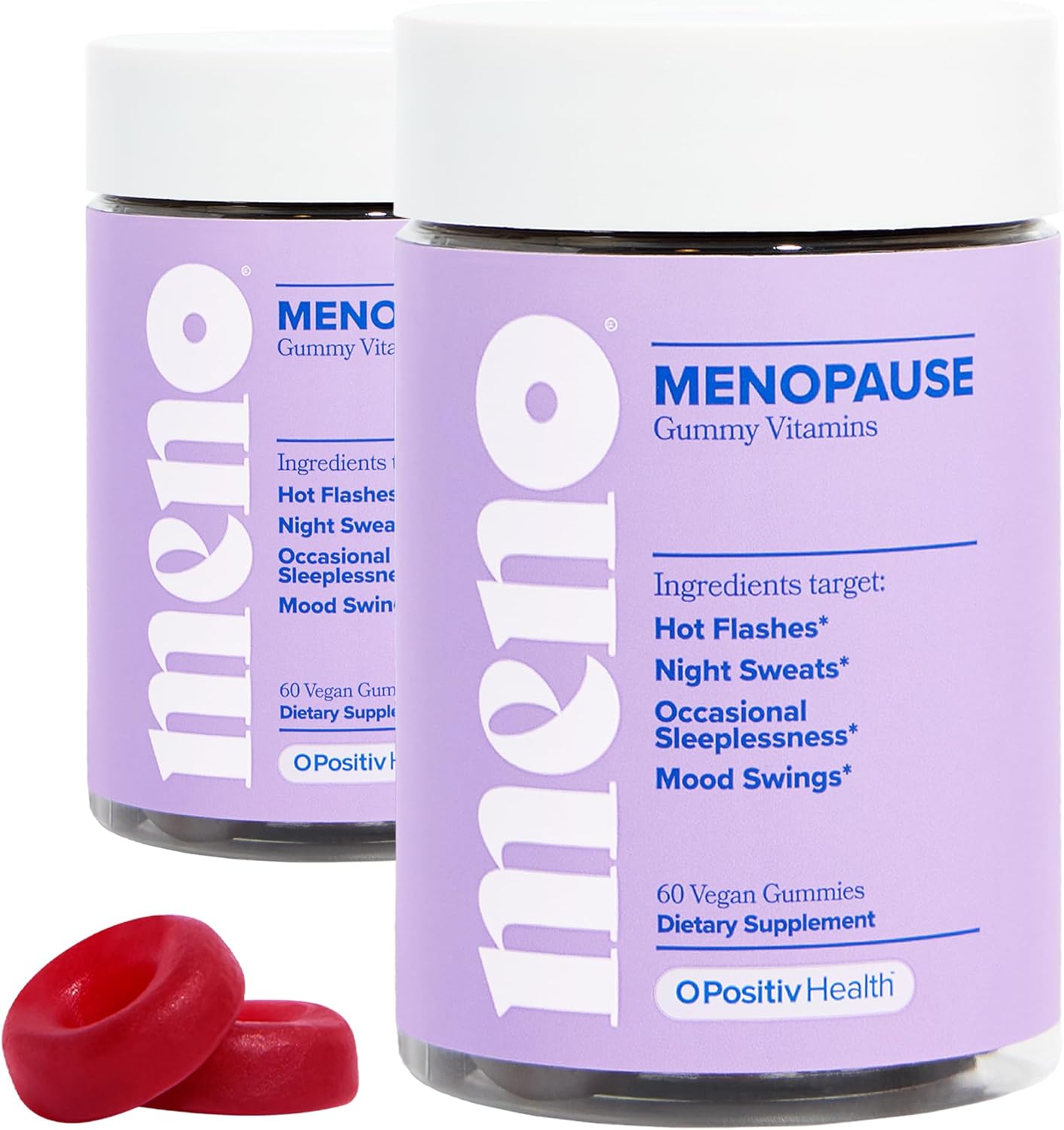 Meno Gummies For Menopause, 30 Servings (Pack Of 2) - Hormone-Free Menopause Supplements For Women With Black Cohosh & Ashwagandha Ksm-66 - Helps Alleviate Hot Flashes, Night Sweats, & Mood Swings