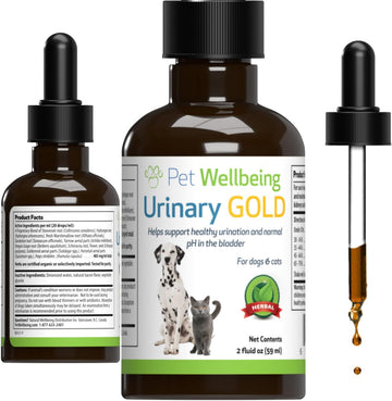 Pet Wellbeing Urinary Gold for Dogs - Vet-Formulated - Canine Urinary Tract Health, Supports Normal Urinary pH - Natural Herbal Supplement 2 oz (59 ml)