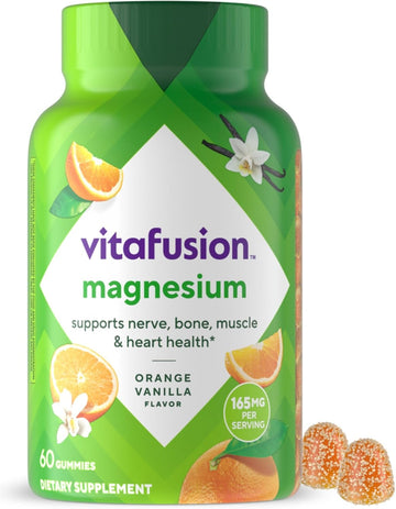 Vitafusion Magnesium Gummy Supplement, Orange Vanila Flavor, 60Ct