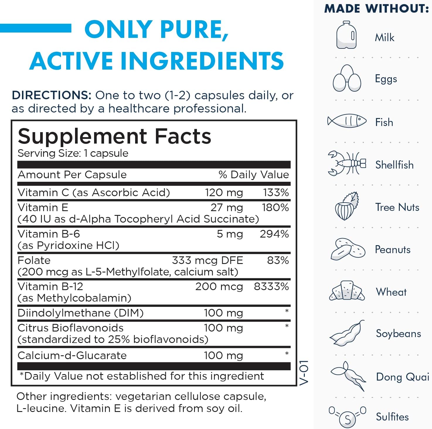 Metabolic Maintenance DIM Complete - 100mg Diindolylmethane Supplement with Vitamin E, B12 + Active Folate (60 Capsules) : Health & Household