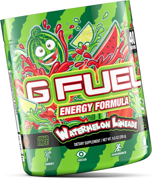 G Fuel Watermelon Limeade Energy Powder, Sugar Free, Clean Caffeine Fo