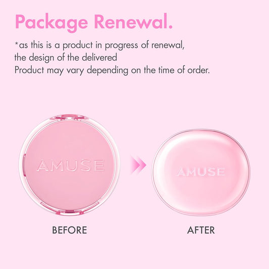 Amuse Seoul Dew Power Vegan Cushion 02 Healthy | Beige | Dewy, Glow, Long-Lasting, Double Coverage, Clean Beauty, Lightweight, Natural Look, Foundation For Sensitive Skin, Hydrating Cushion