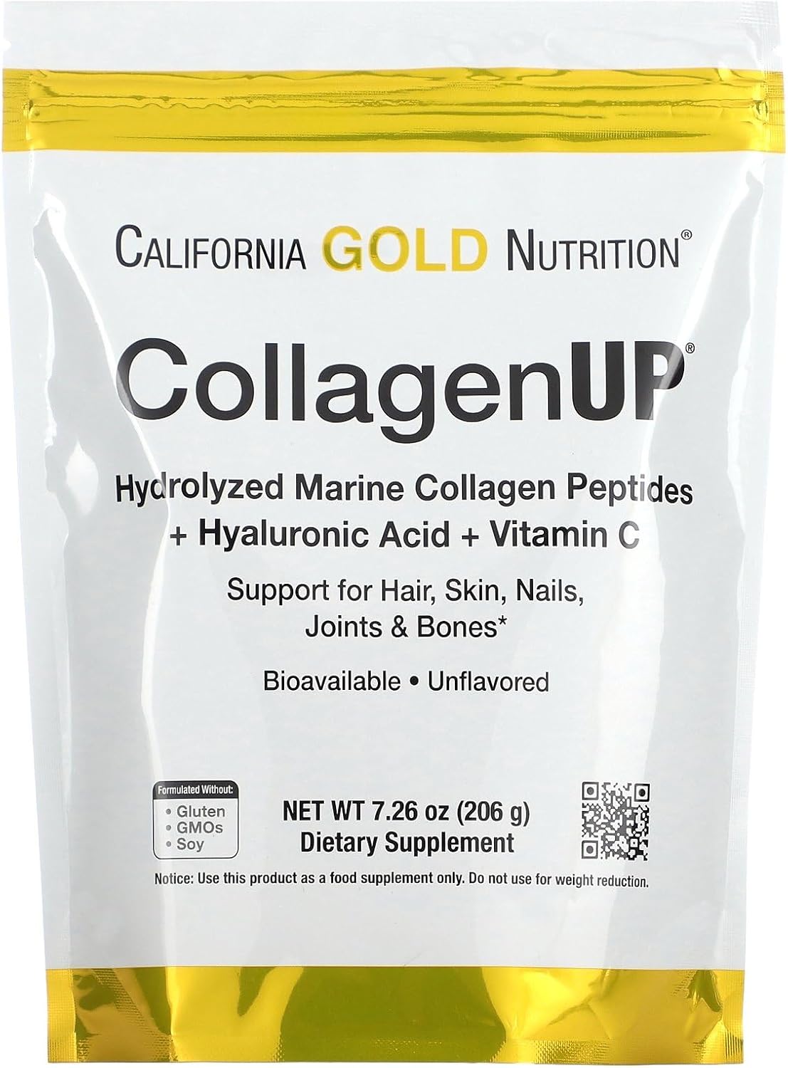 Collagen Peptides Powder With Hyaluronic Acid, Support For Healthy Hair, Skin, Nails, Joints And Bones, Non-Gmo, Gluten And Dairy Free, Unflavored, 7.26 Oz, Fish Sourced