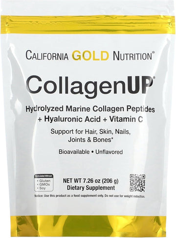 Collagen Peptides Powder With Hyaluronic Acid, Support For Healthy Hair, Skin, Nails, Joints And Bones, Non-Gmo, Gluten And Dairy Free, Unflavored, 7.26 Oz, Fish Sourced