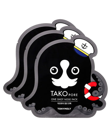 Tonymoly Tako Pore One Shot Nose Pack, 3 Pack - Nourishing Marine Plant Extracts And Mud Condition And Purify Skin