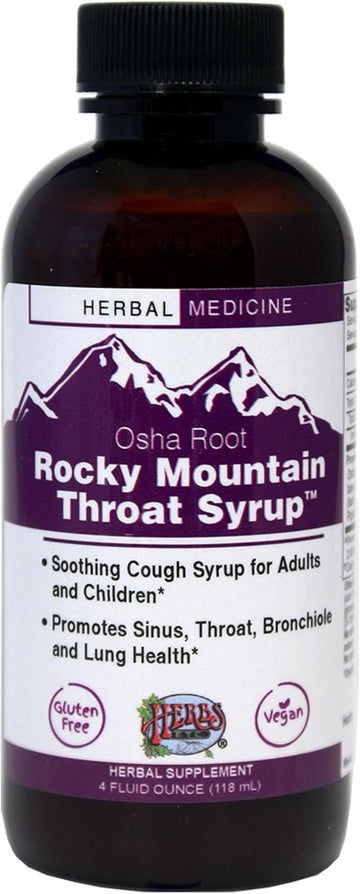 Herbs Etc. Rocky Mountain Throat Syrup - Supports Throat Wellness - Soothing Lung Health Support - Supports Sinus, Throat, Bronchiole & Lung Health - Gluten-Free & Vegan - 8 Fl Oz