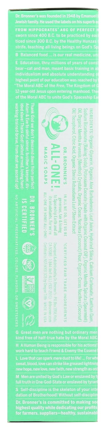 Dr. Bronner’s - All-One Toothpaste (Spearmint, 5 Ounce) : Health & Household