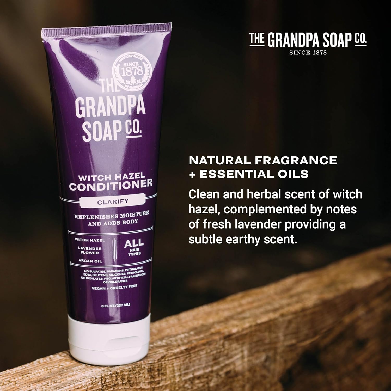 The Grandpa Soap Company Clarifying Witch Hazel Conditioner - Relieves Scalp Conditions And Protects Against Buildup, With Lavender Flower, Sulfates And Parabens Free, 8 Fl Oz. : Beauty & Personal Care