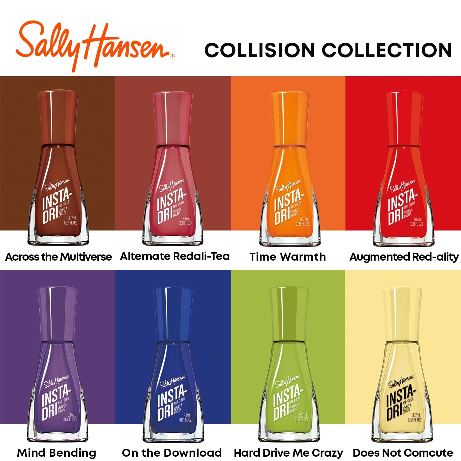 Sally Hansen Insta-Dri® Nail Polish - Color Collision Collection, Does Not Comcute - 0.31 fl oz. : Beauty & Personal Care