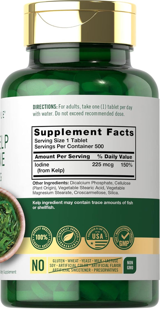 Carlyle Sea Kelp Iodine Supplement | 225Mcg | 300 Tablets | Non-Gmo, Gluten Free | Traditional Herb Supplement